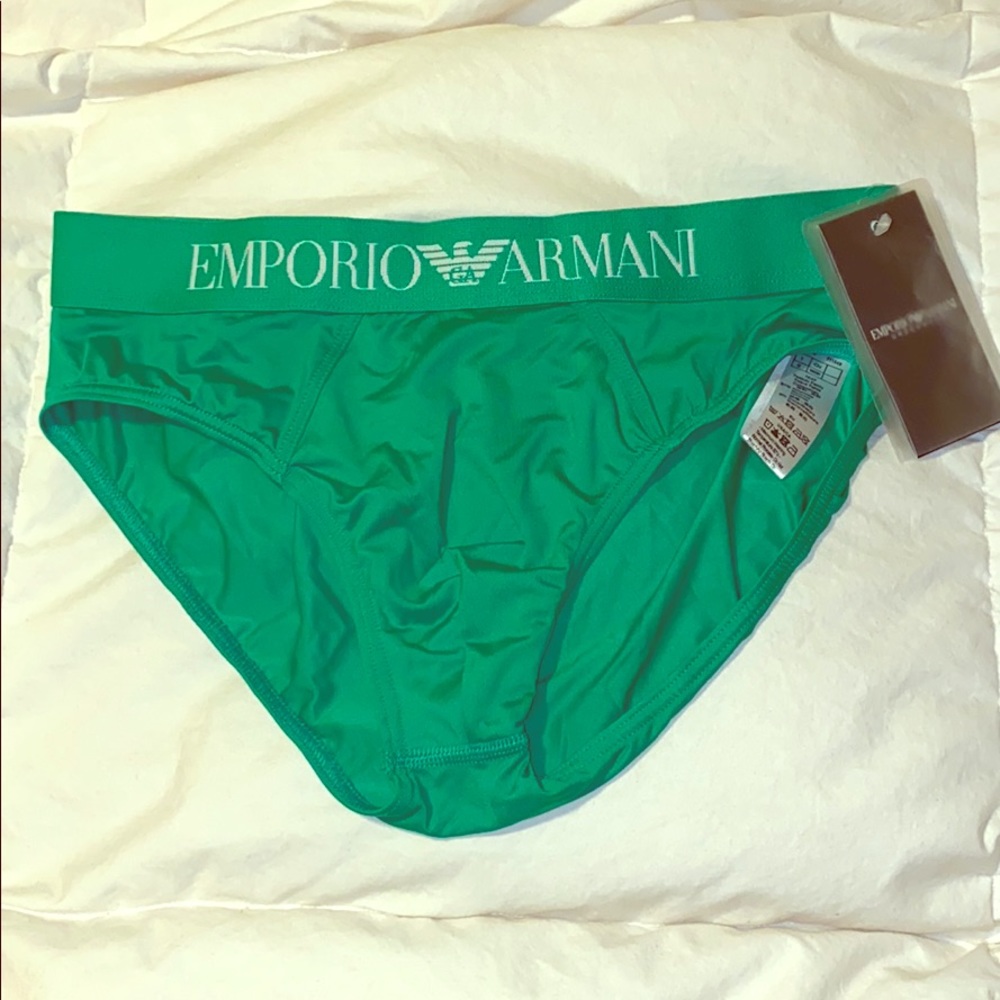 Emporio Armani Green Men’s Microfiber Briefs